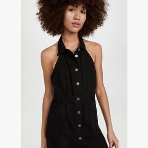 Free People Sami Mini Black Halter Dress